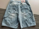Hearujoy Embroidered letter denim shorts 2024 men's new summer fashion fresh retro trend fashion street denim casual pants medium pants